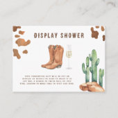 Carte D'accompagnement affichage de douche de mariage boots et pétillant (Devant)