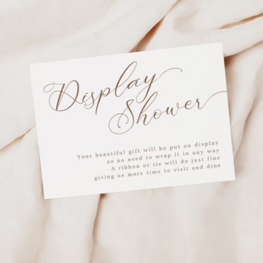 Carte D'accompagnement Affichage de douche de mariage écriture marron mod