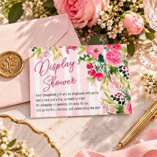 Carte D'accompagnement Affichage de douche de mariage floral hivernal à r