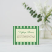 Carte D'accompagnement Affichage de douche de mariage rayé vert (Debout devant)