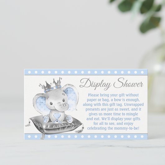 Carte D'accompagnement Affichage de douche de prince d'éléphant de garçon