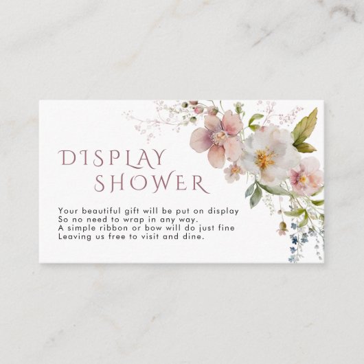 Carte D'accompagnement Affichage de fleurs sauvages rustiques sous la dou (Devant)