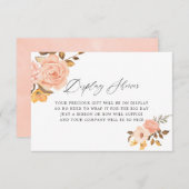 Carte D'accompagnement Affichage de mariage floral rose et or (Devant / Derrière)