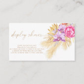 Carte D'accompagnement Affichage floral Boho pampas douche (Devant)