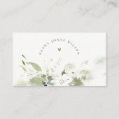 Carte D'accompagnement Affichage floral vert abstrait Baby Shower (Dos)