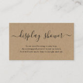 Carte D'accompagnement Affichage Insert de douche en Kraft Rustique (Devant)