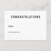 Carte D'accompagnement Affichage insert de douche et étiquette-cadeau | M (Dos)