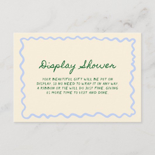 Carte D'accompagnement Affiche de douche d'affichage vert bleu capricieux (Devant)