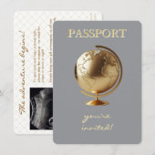 Carte D'accompagnement Affiche de voyage de passeport de douche de Globe (Devant / Derrière)