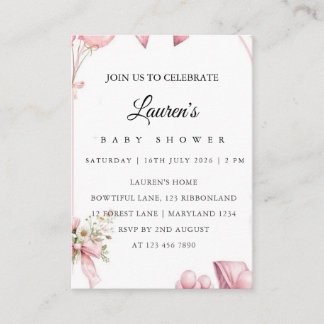 Carte D'accompagnement Affiche d'invitation pour une baby shower aux fleu