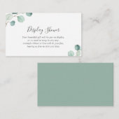 Carte D'accompagnement Afficher Baby shower Eucalyptus avec douche (Devant / Derrière)