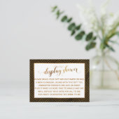 Carte D'accompagnement Afficher Coeurs douche Gold Script Black Gift Tag (Debout devant)