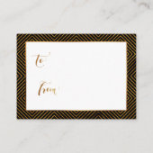 Carte D'accompagnement Afficher Coeurs douche Gold Script Black Gift Tag (Dos)