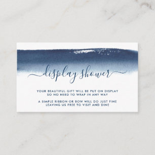 Carte D'accompagnement Afficher Douche bébé garçon Marine Aquarelle bleue