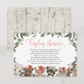 Carte D'accompagnement Afficher douche fleurie bois de la forêt fille béb (Devant / Derrière)