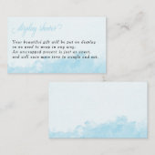 Carte D'accompagnement Afficher Douche Laver Encre Texture Bébé Bleu (Devant / Derrière)