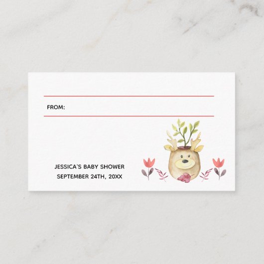 Carte D'accompagnement Afficher Douche Pas Envelopper Cadeau Poème Boisé  (Dos)