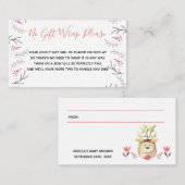 Carte D'accompagnement Afficher Douche Pas Envelopper Cadeau Poème Boisé  (Devant / Derrière)