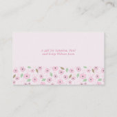 Carte D'accompagnement Afficher Douche Pas Envelopper Poème Rose Ditsy Fl (Dos)