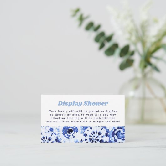 Carte D'accompagnement Afficher Douche sans Envelopper Teinture Bleu Shib (Debout devant)