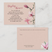 Carte D'accompagnement Afficher Fleurs de Magnolia rose Douche (Devant / Derrière)