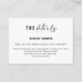 Carte D'accompagnement Afficher la balise Insertion et cadeau de douche | (Devant)