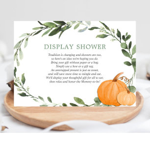 Carte D'accompagnement Afficher la douche chute citrouille baby shower ve