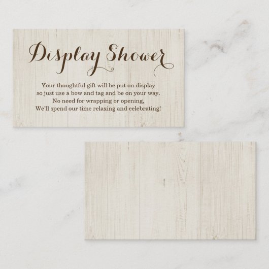 Carte D'accompagnement Afficher la douche Insertion pour l'invitation - R (Devant / Derrière)