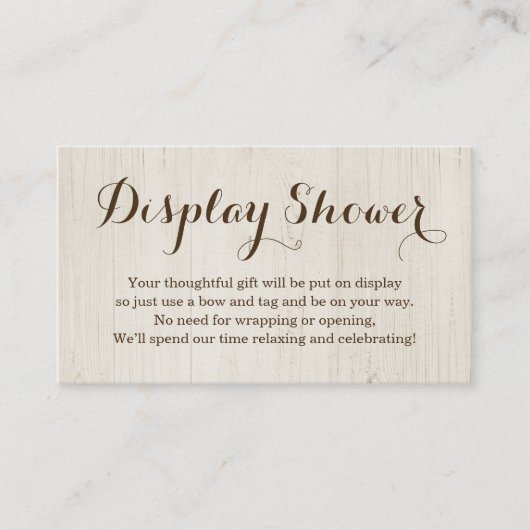 Carte D'accompagnement Afficher la douche Insertion pour l'invitation - R (Devant)