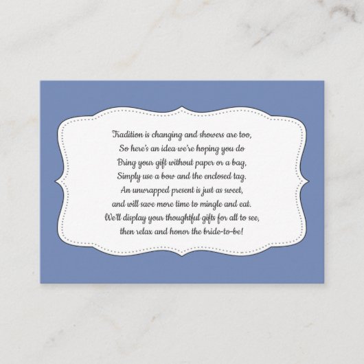 Carte D'accompagnement Afficher la douche nuptiale, insérer la carte, N'I (Devant)