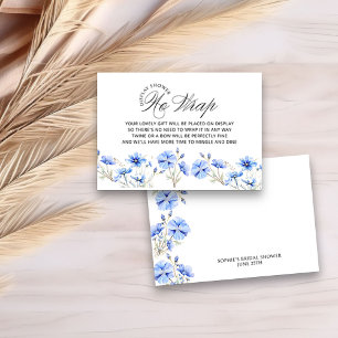 Carte D'accompagnement Afficher la Douche Quelque Chose de Bleu Floral Br