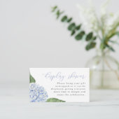 Carte D'accompagnement Afficher la Douche, Script, Hydrangea Bleu (Debout devant)