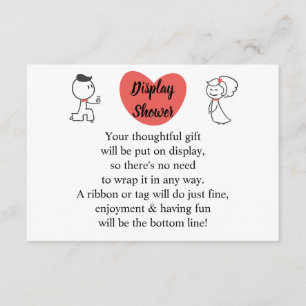 Carte D'accompagnement Afficher le mariage de la mariée Shower Couple mar