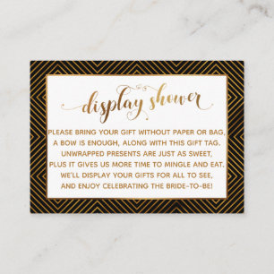 Carte D'accompagnement Afficher les coeurs de douche en or Script Black G