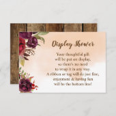 Carte D'accompagnement Afficher Les Fleurs De Bourgogne Wedding shower (Devant / Derrière)