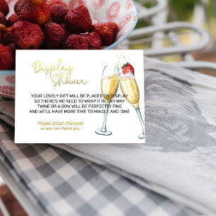 Carte D'accompagnement Afficher les fraises de douche et le champagne