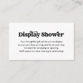 Carte D'accompagnement Afficher l'invite de douche Insertion (Devant)