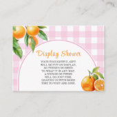 Carte D'accompagnement Afficher Oranges de douche Blanc Gingham Rose (Devant)