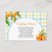 Carte D'accompagnement Afficher Oranges de Douche Gingham Blanc Bleu (Devant)