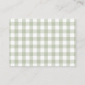 Carte D'accompagnement Afficher Oranges de douche Gingham Vert Sauge (Dos)
