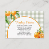 Carte D'accompagnement Afficher Oranges de douche Gingham Vert Sauge (Devant)