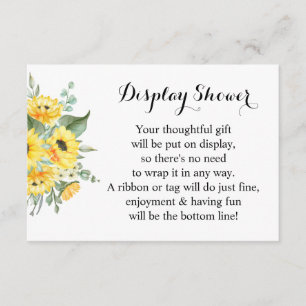 Carte D'accompagnement Afficher Wedding shower nuptiale tournesol vert