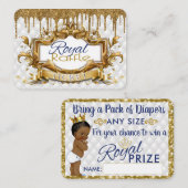 Carte D'accompagnement African Prince White|Gold Diaper Raffle (Devant / Derrière)