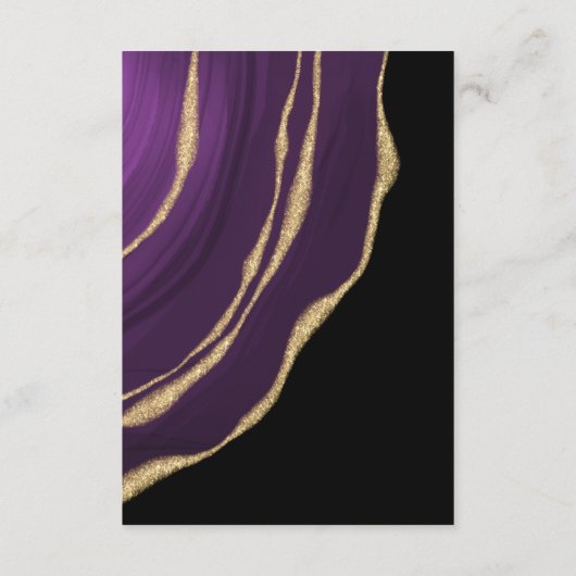 Carte D'accompagnement Agate doré violet foncé (Dos)