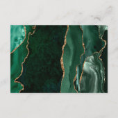 Carte D'accompagnement Agate Emerald Green Gold Script Wedding Details (Dos)