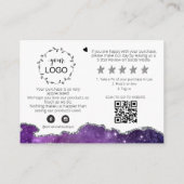 Carte D'accompagnement *~* AGATE Galaxy QR MERCI LOGO Review AP8 (Dos)