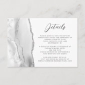 Carte D'accompagnement Agate Grey Silver Modern Script Détails du Mariage (Devant)