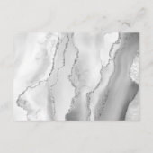 Carte D'accompagnement Agate Grey Silver Modern Script Détails du Mariage (Dos)