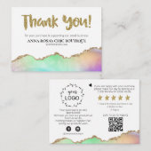 Carte D'accompagnement *~* AGATE QR Logo MERCI Review AP8 Branding (Devant / Derrière)