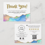 Carte D'accompagnement *~* AGATE QR Logo MERCI Review AP8 Rainbow (Devant / Derrière)